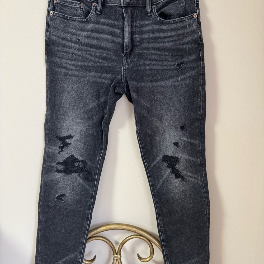 Distressed Black Denim Jeans